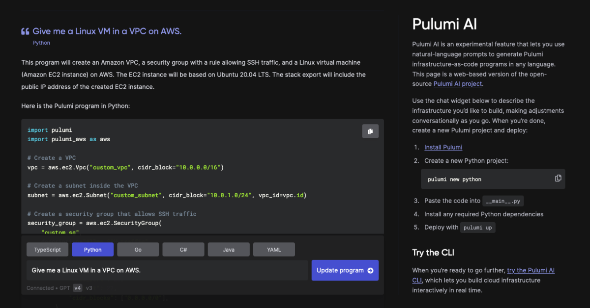 Pulumi AI | Pulumi