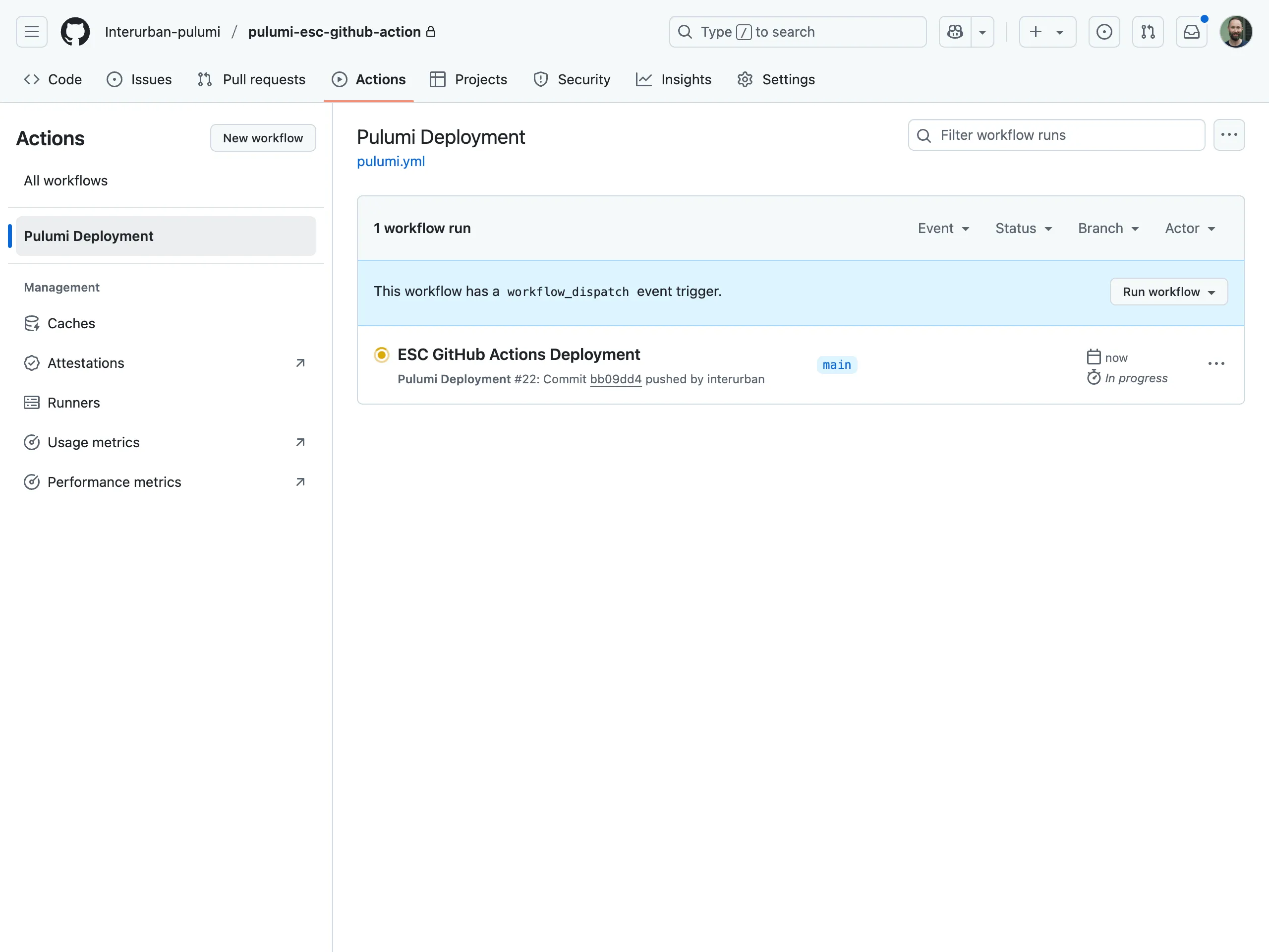 Figure: GitHub Actions workflow