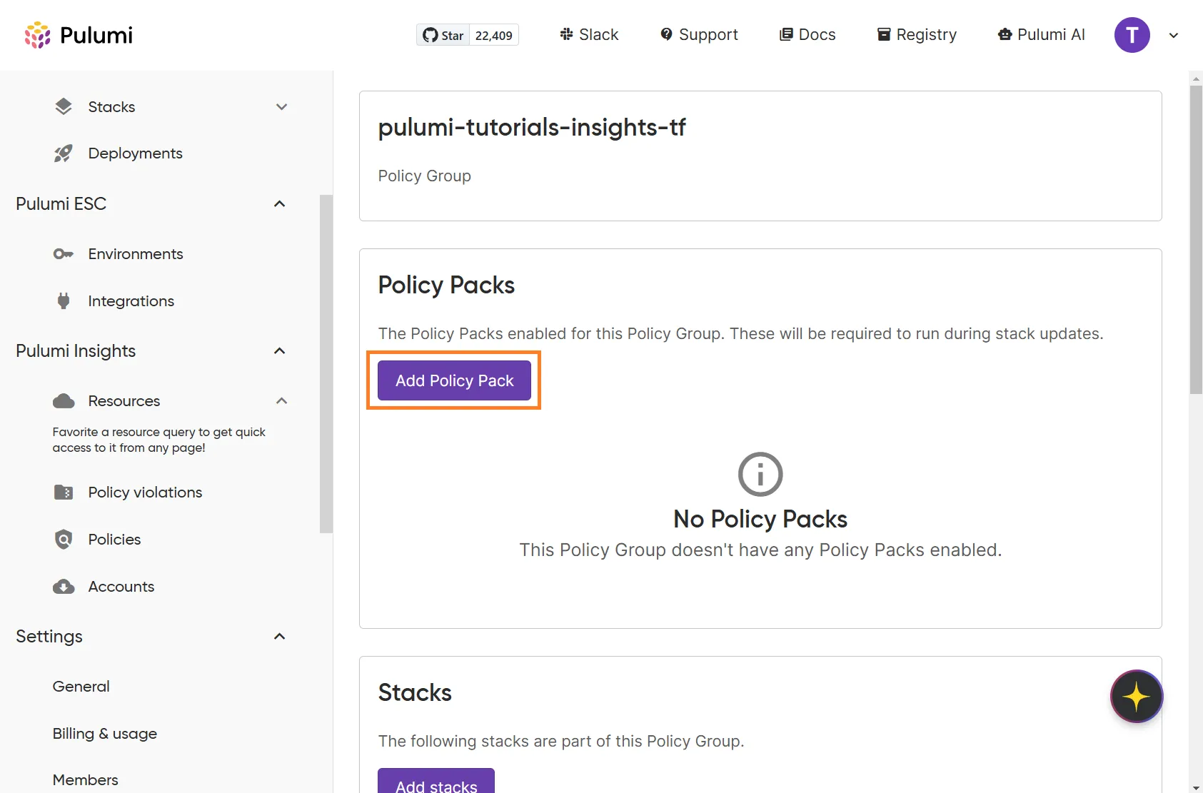 "Adding a policy pack"
