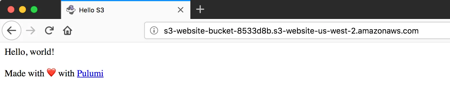 Hello S3 example