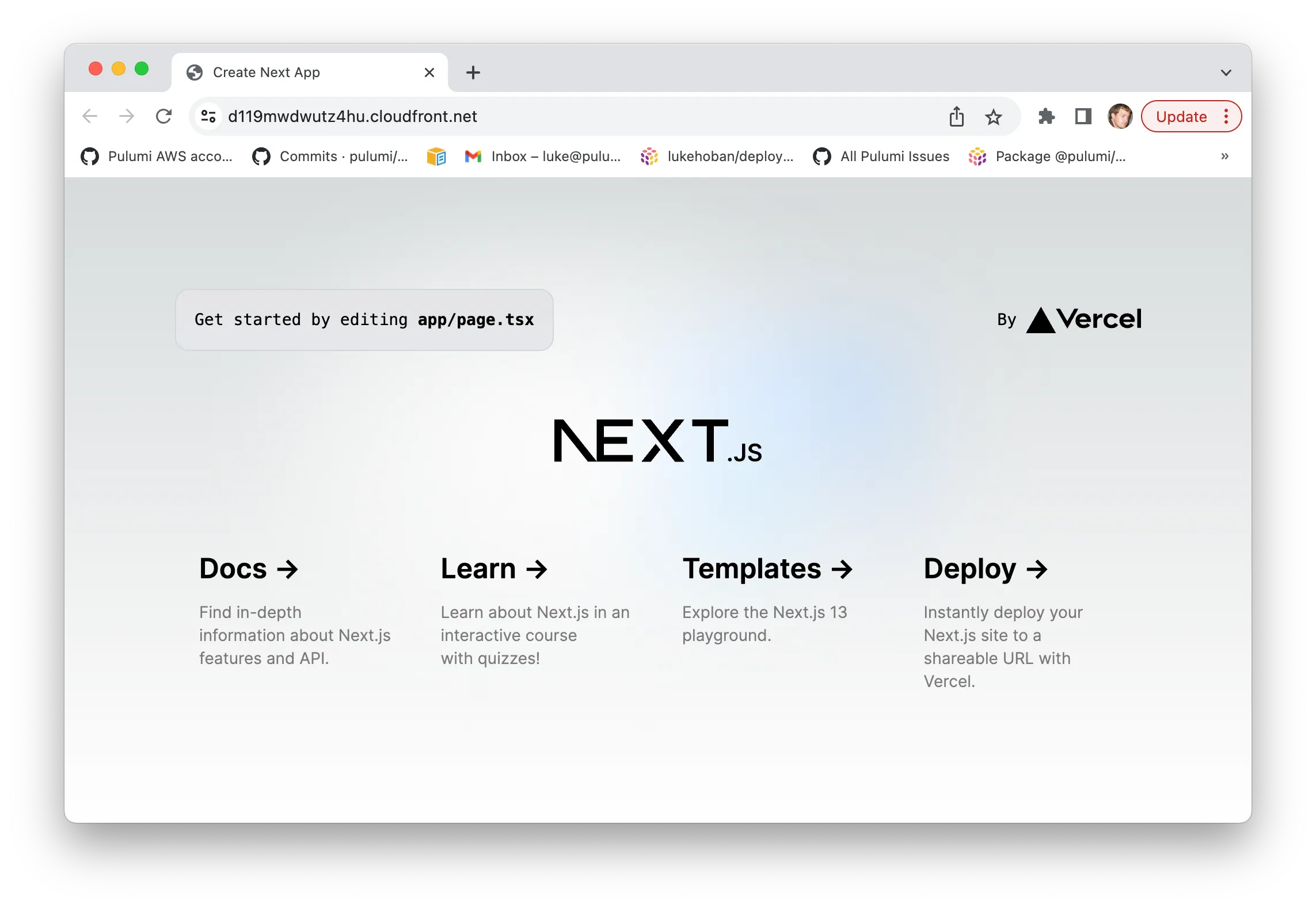 Screenshot of demo app