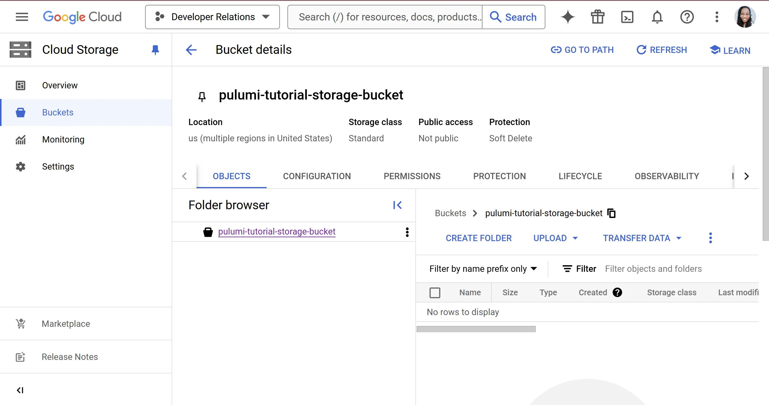 Example Storage Bucket