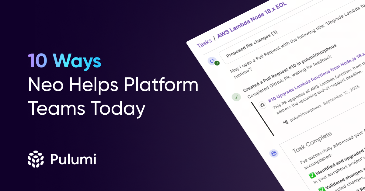 10 Things You Can Do With Our Infrastructure Agent, Neo