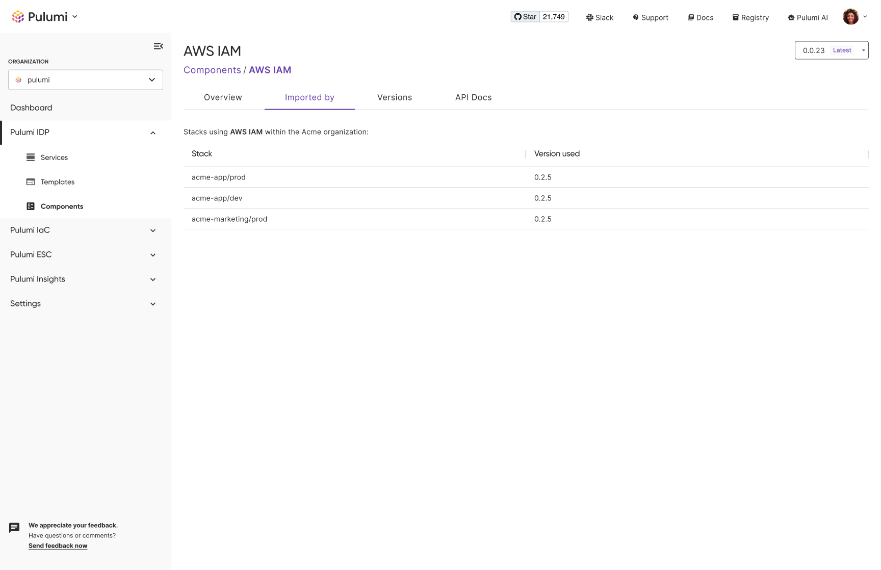 Pulumi IDP Insights