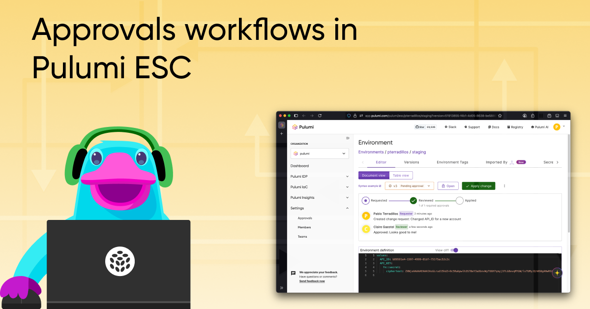 Introducing Approvals in Pulumi ESC