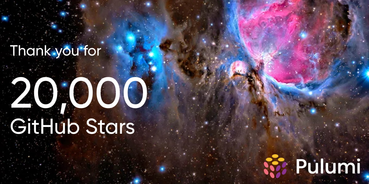 Celebrating 20,000 Stars: A Milestone for the Pulumi Community