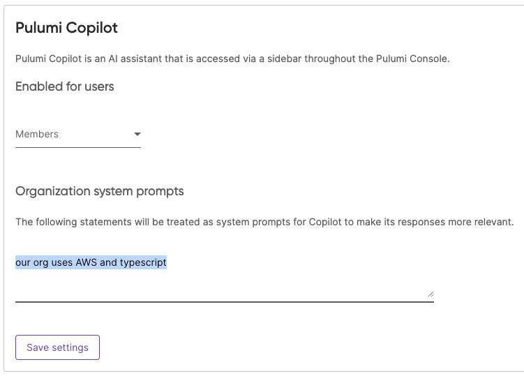 Access Management Copilot section in the UI