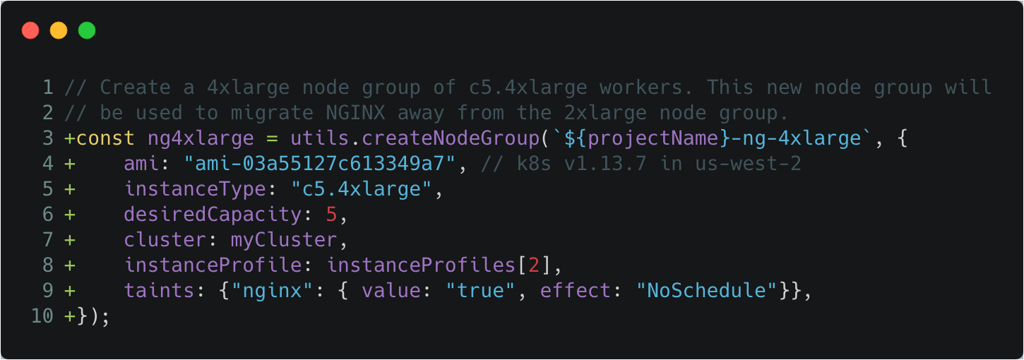 4xlarge Node Group