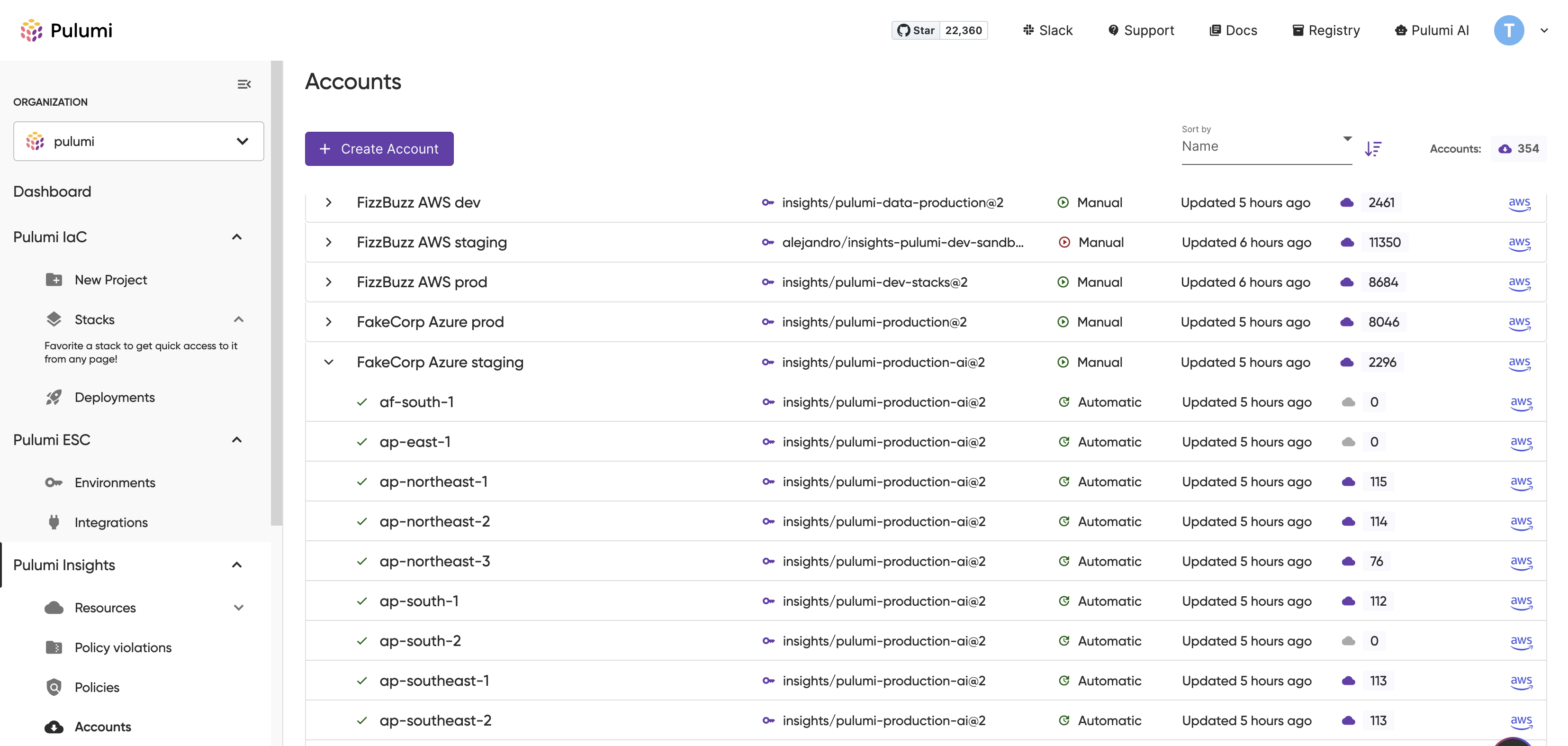 Accounts Page