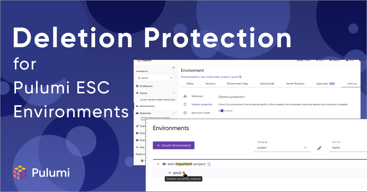 Deletion Protection for Pulumi ESC Environments