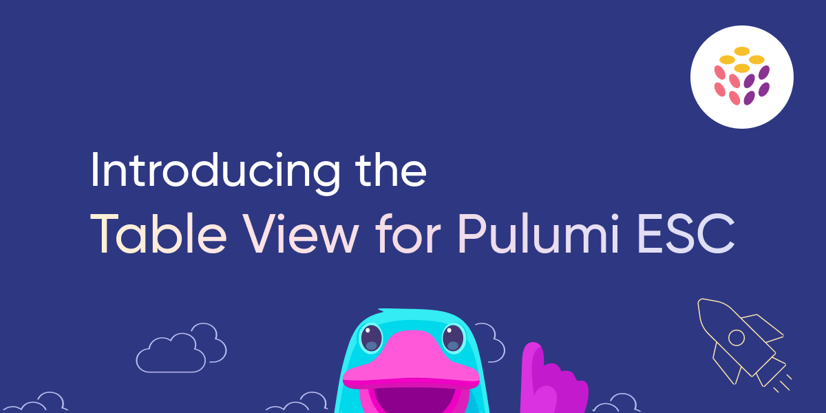 Introducing the Table Editor for Pulumi ESC