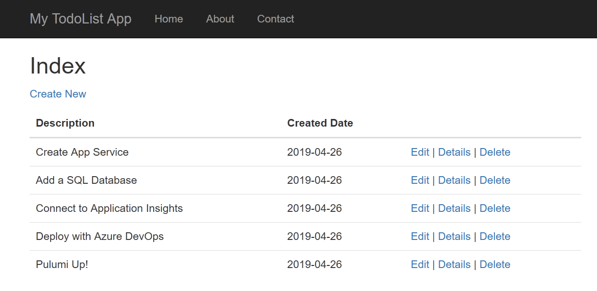 Todo List App deployed to Azure with Pulumi