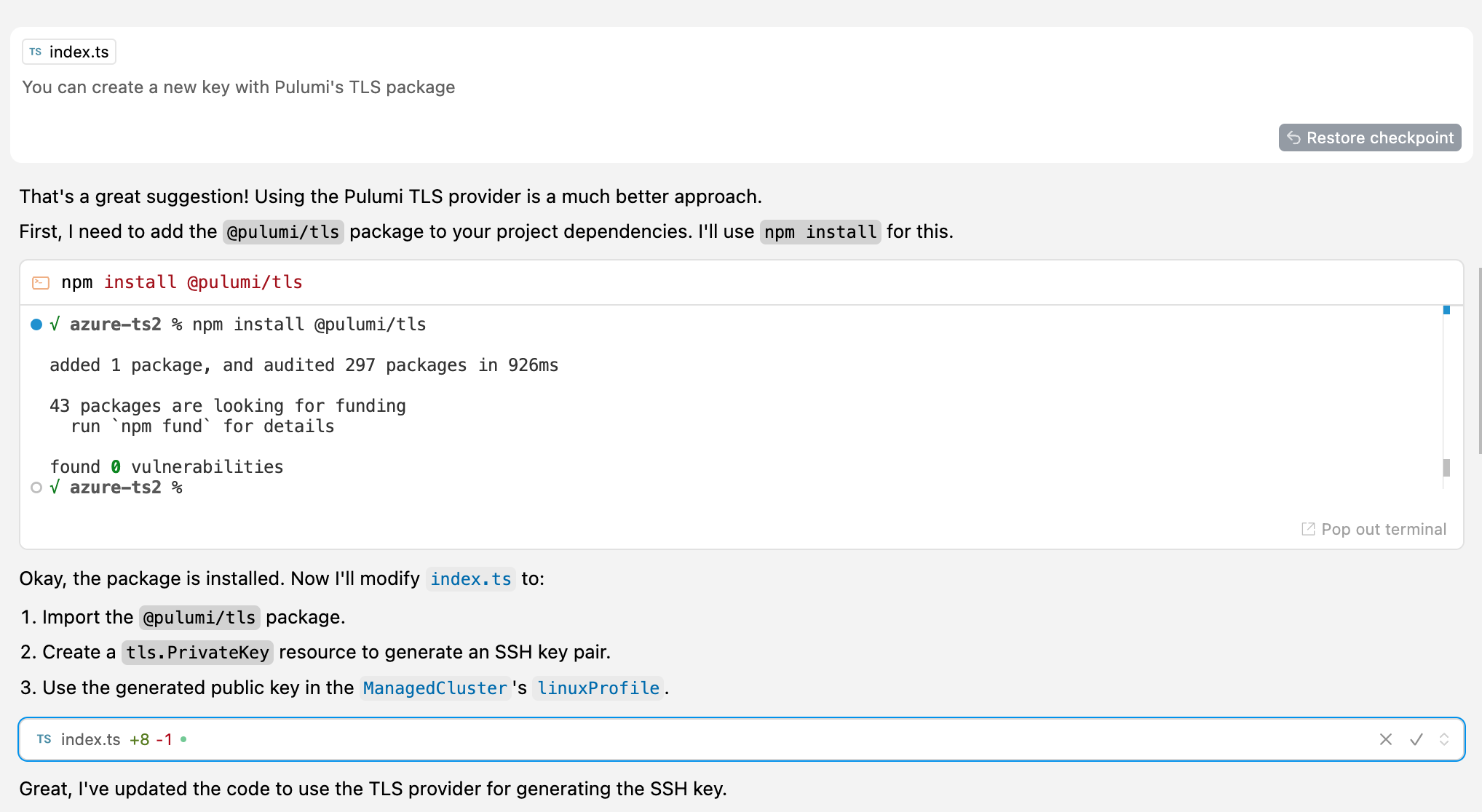 Use the Pulumi TLS provider