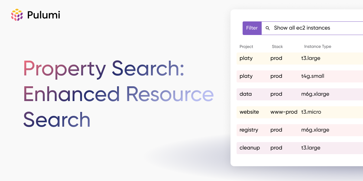 Property Search: Enhanced Resource Search in Pulumi Cloud