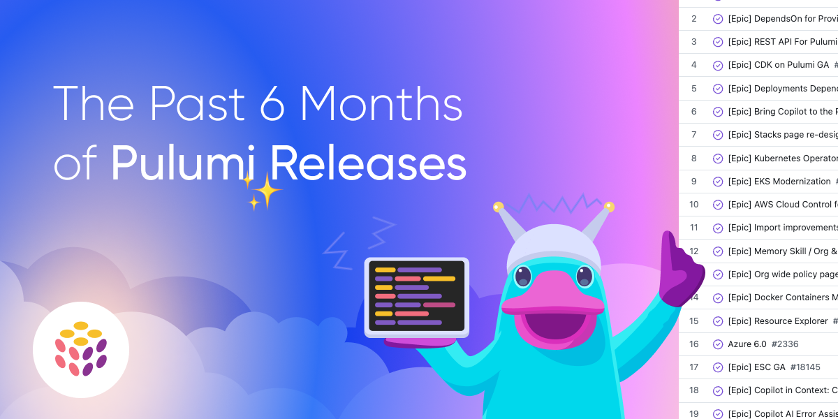 The Past 6 Months of Pulumi Releases
