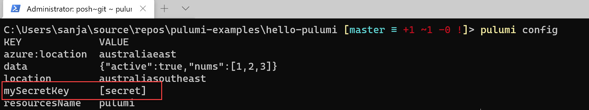 Pulumi Config Get Secret