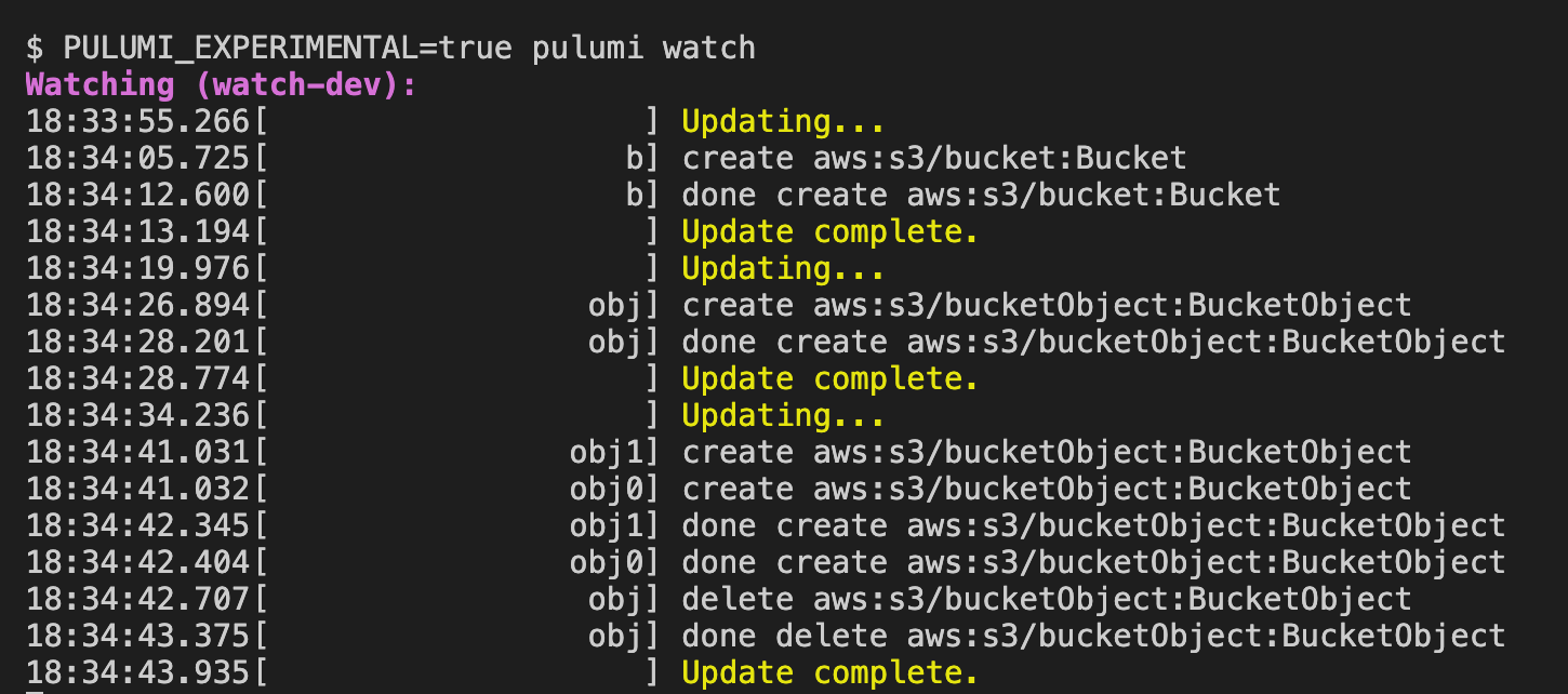 Pulumi Watch: Fast Inner Loop Development for Infrastructure