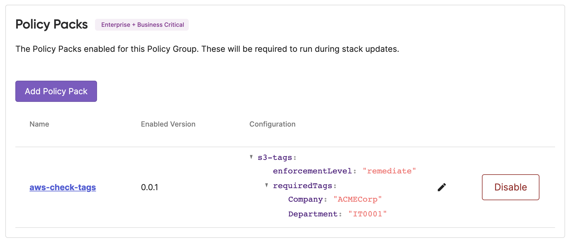 Pulumi Cloud Policy Editor