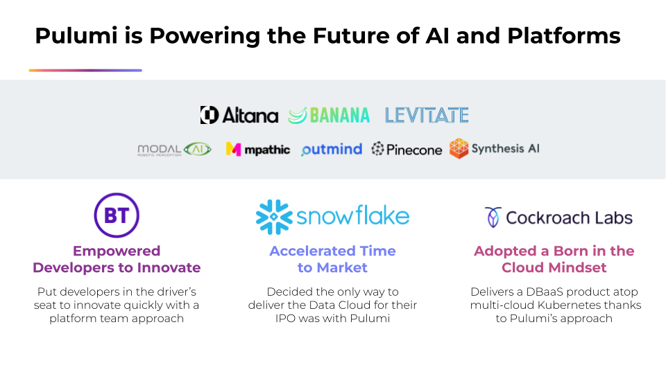 Pulumi Powers AI and Platform Teams