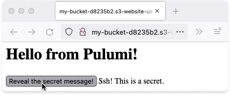 A website showing the message of the day and secret message.