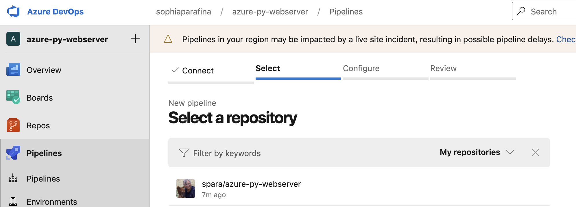 Select repository