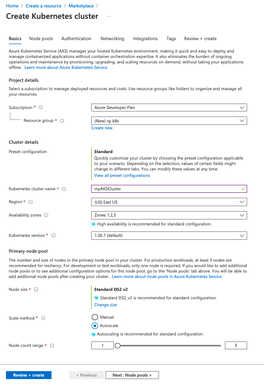 Create AKS Cluster