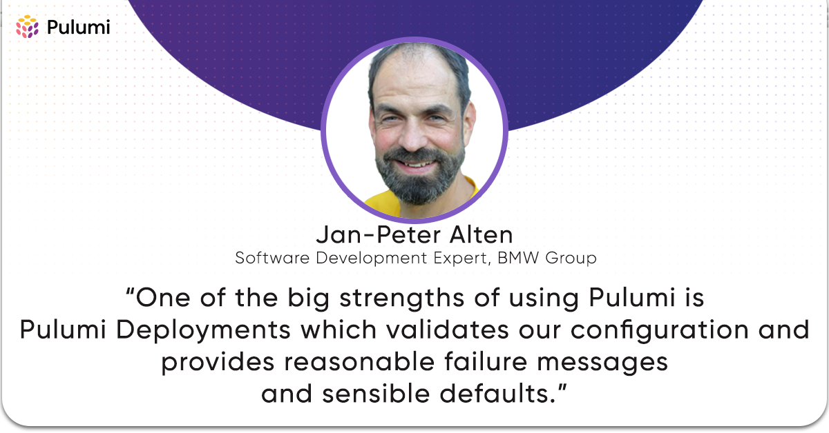 Unified and Programmatic Approach to Infrastructure Management at BMW Using Pulumi