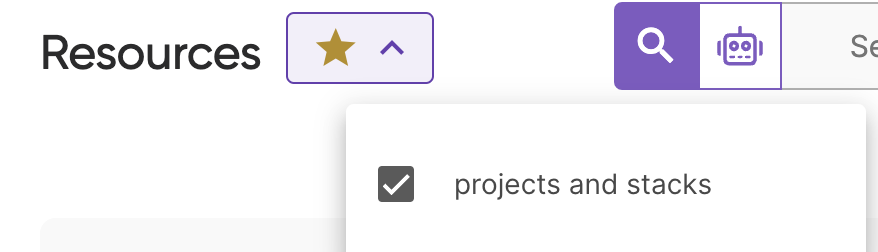 Resource Search Favorites button