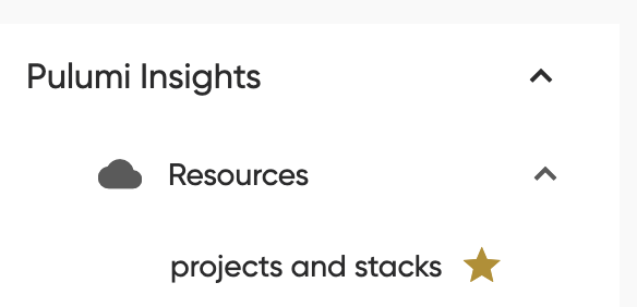 Resource Search Favorites left nav