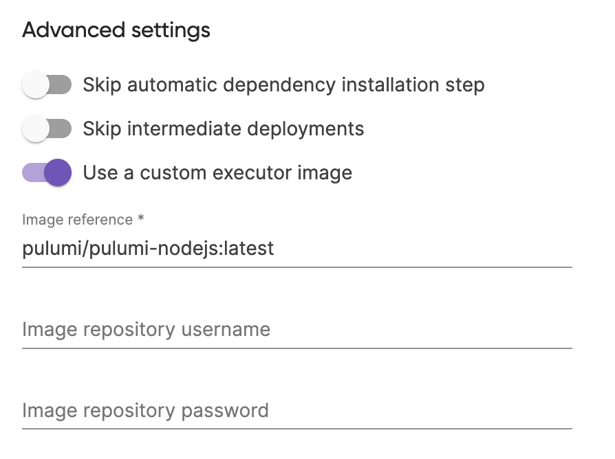 Pulumi UI - Custom Executor