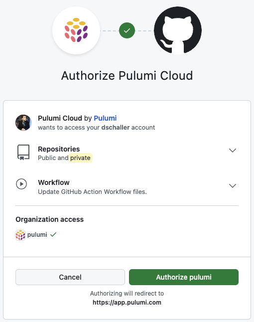 New Project Wizard GitHub Permissions Prompt