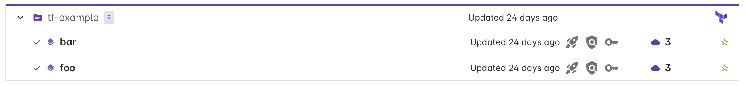 Terraform-managed stack in the Pulumi Cloud console