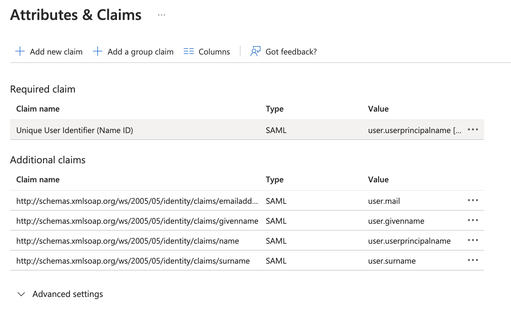 User Attributes & Claims