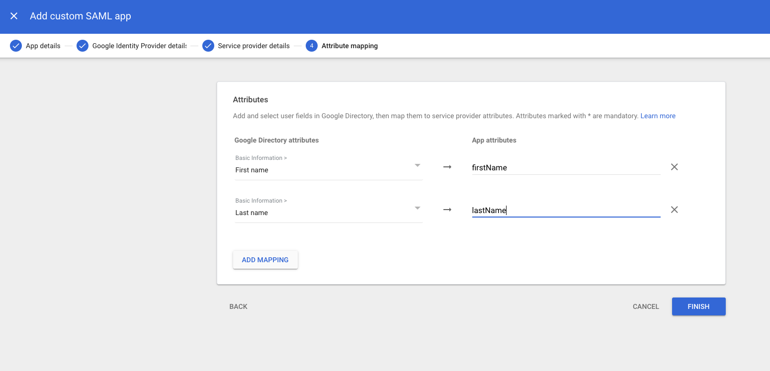 Step 4: Map optional attributes