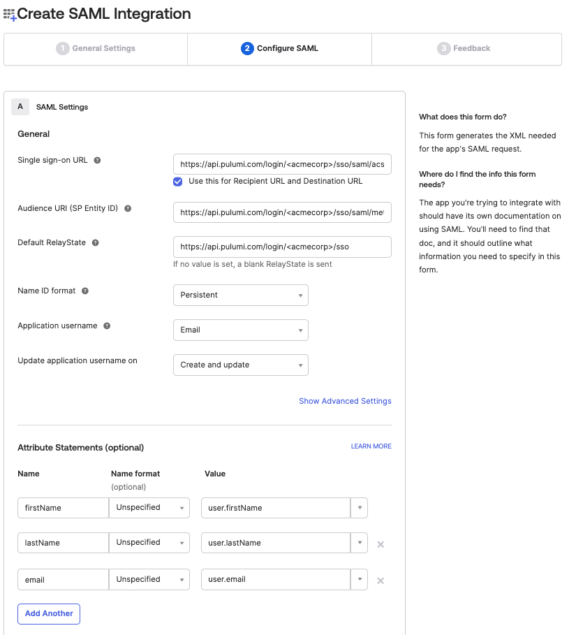 Configuration Settings