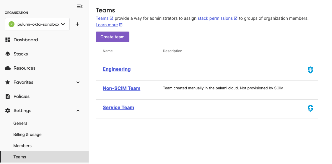 SCIM teams
