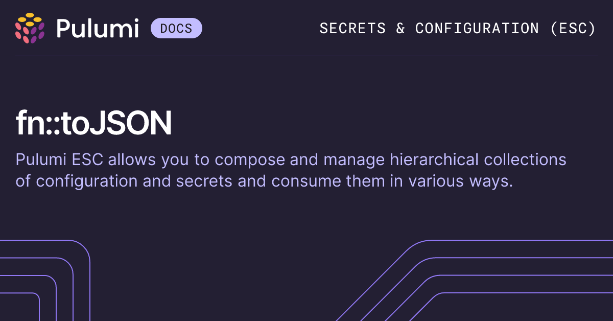 fn::toJSON | Pulumi Docs