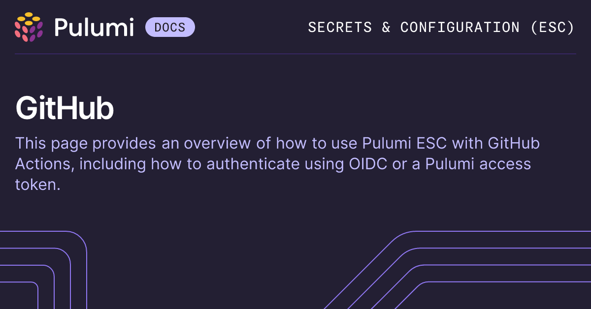 GitHub Integration | Pulumi ESC | Pulumi Docs