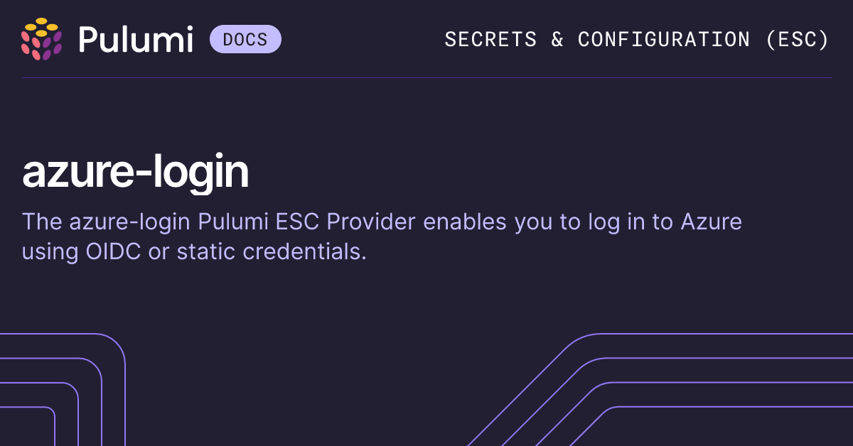 azure-login Pulumi ESC Provider | Pulumi Docs