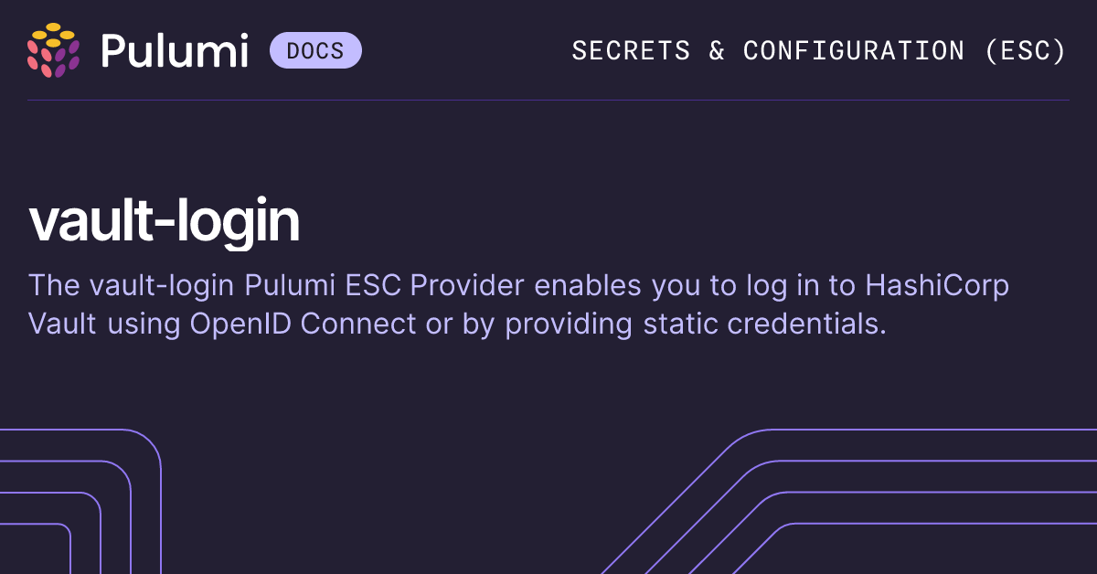 vault-login Pulumi ESC Provider | Pulumi Docs