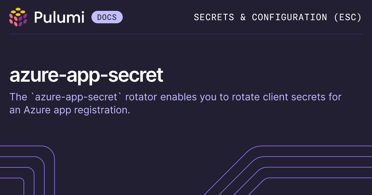 azure-app-secret Pulumi ESC Rotator | Pulumi Docs