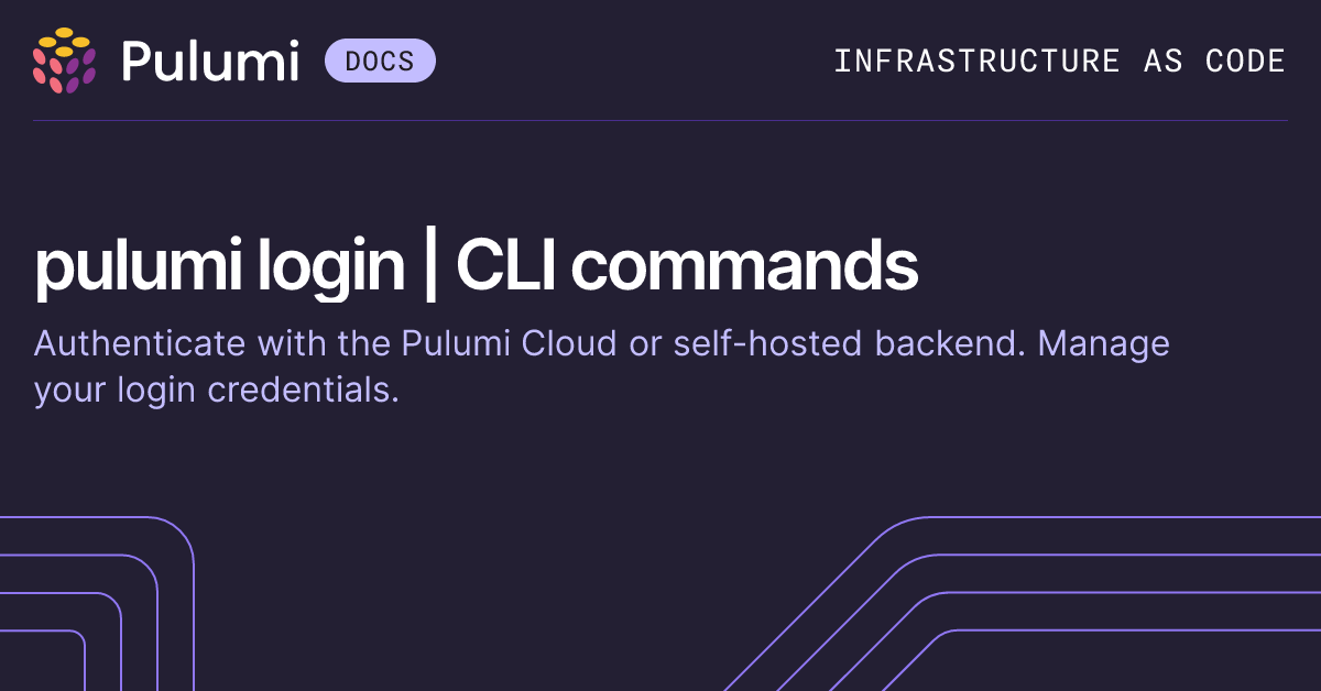 pulumi login | CLI commands | Pulumi Docs