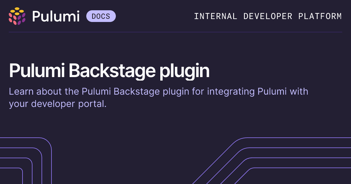 Get started with the Pulumi Backstage plugin | Pulumi Docs