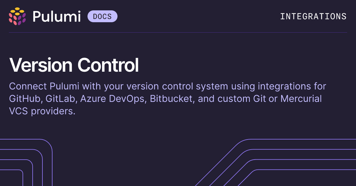 Pulumi Version Control Integrations | Pulumi Docs