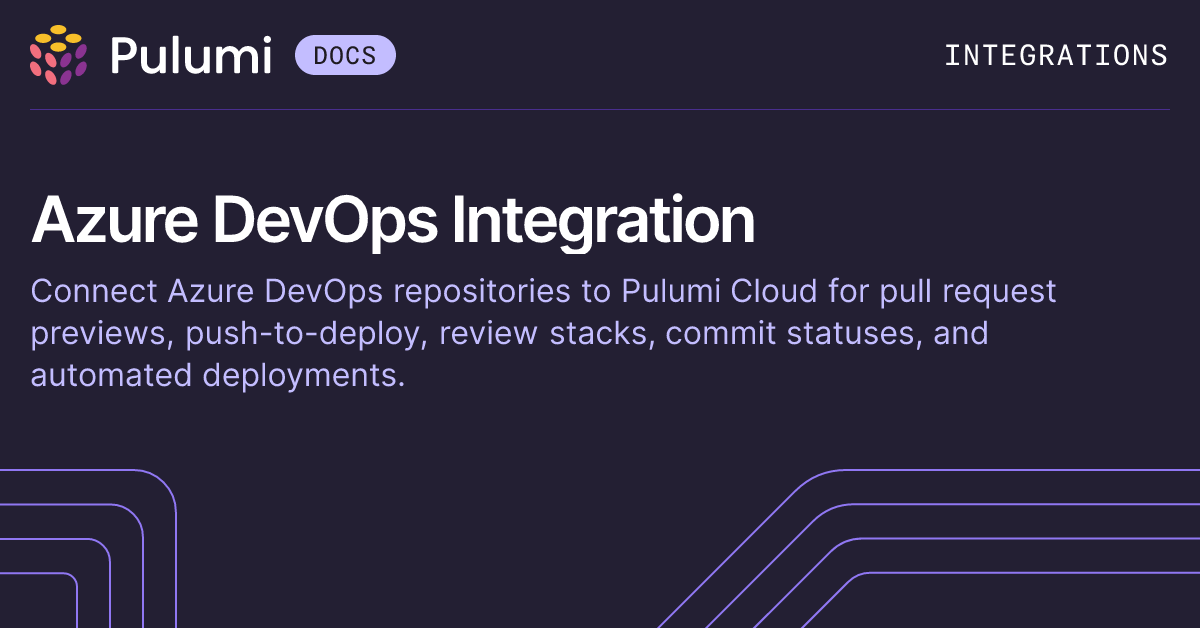 Azure DevOps Integration | Version Control | Pulumi Docs
