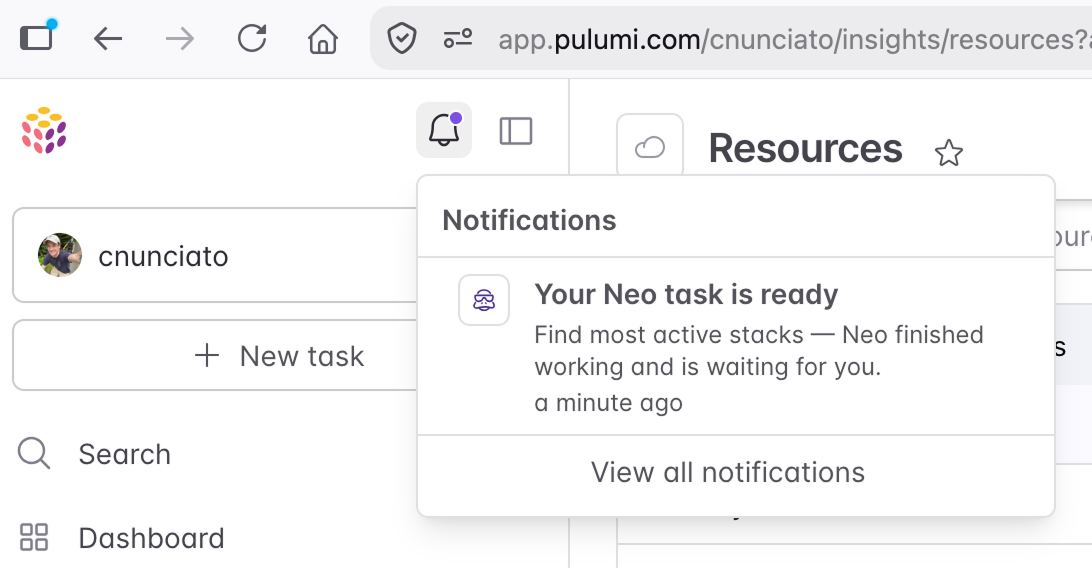 The notification center