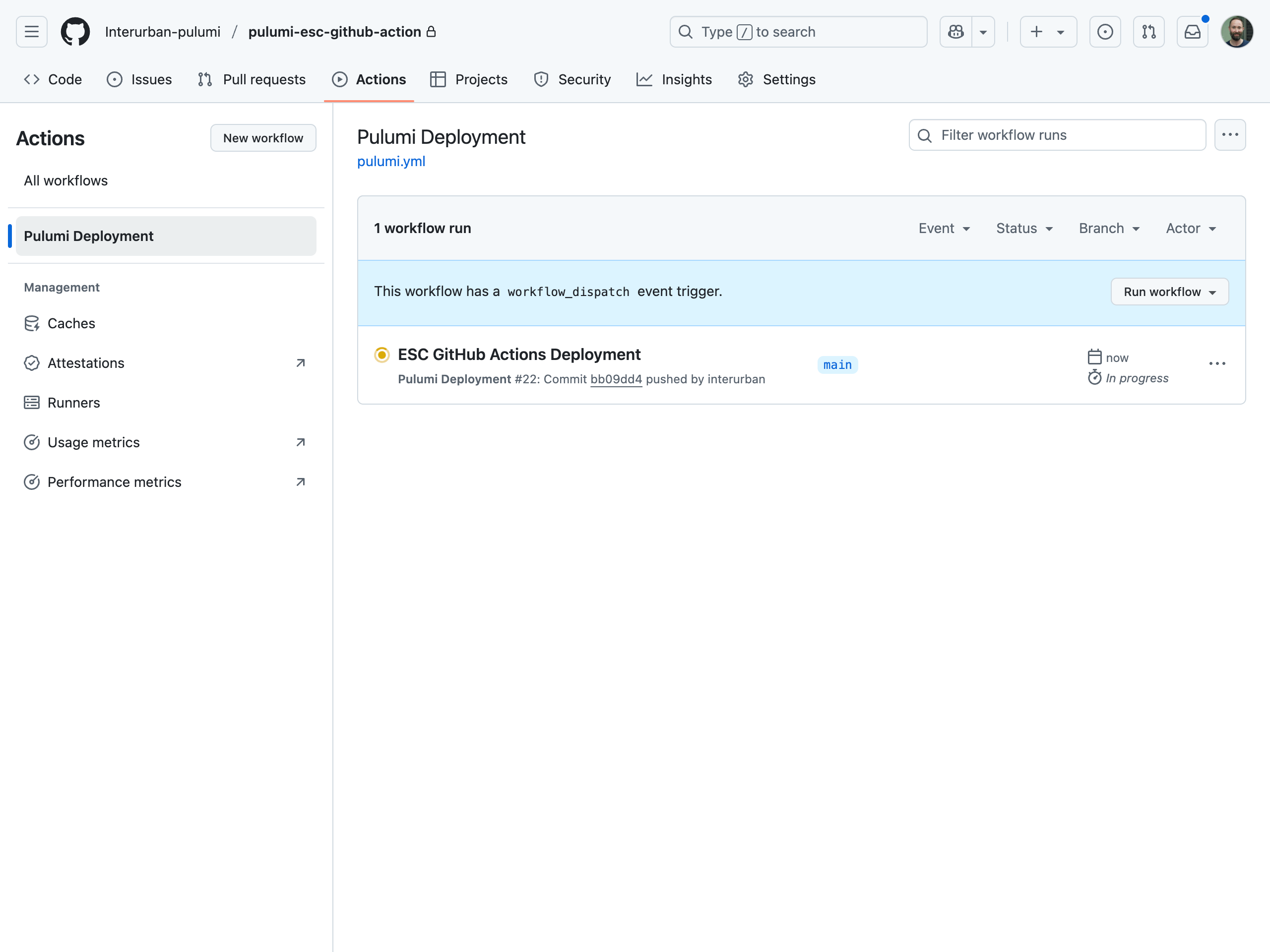 Figure: GitHub Actions workflow