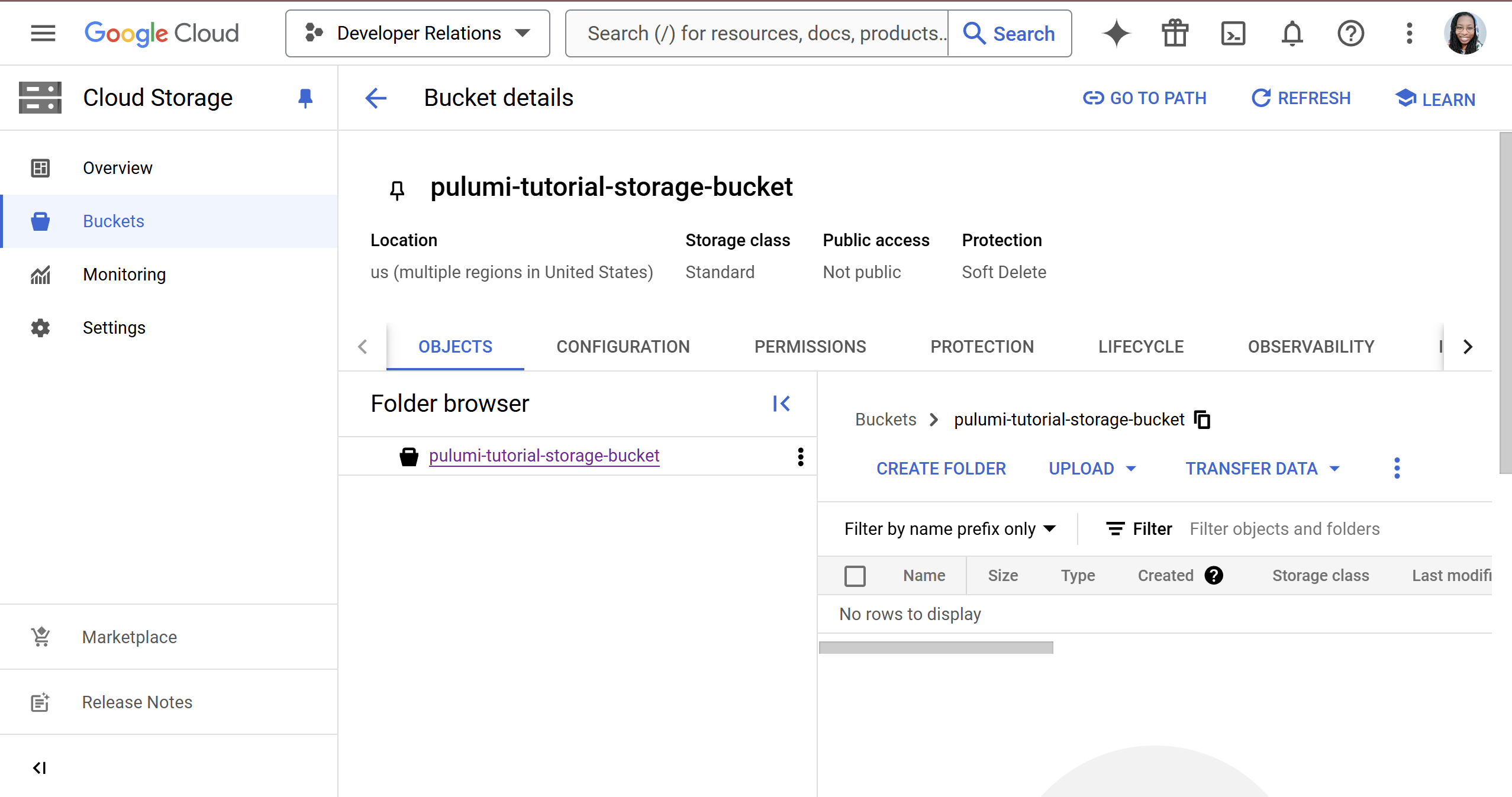 Example Storage Bucket