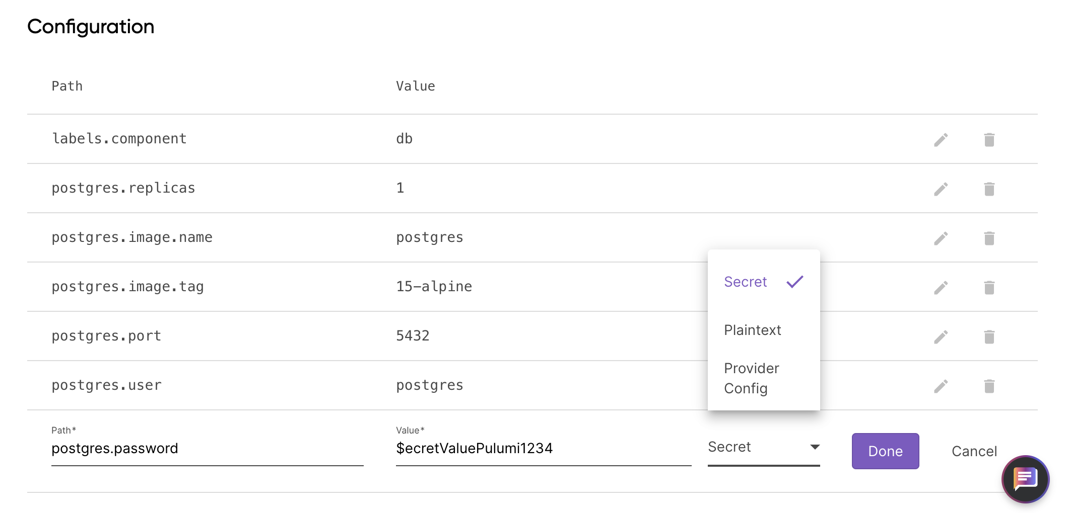 Image of the Pulumi ESC in the Pulumi cloud console actions